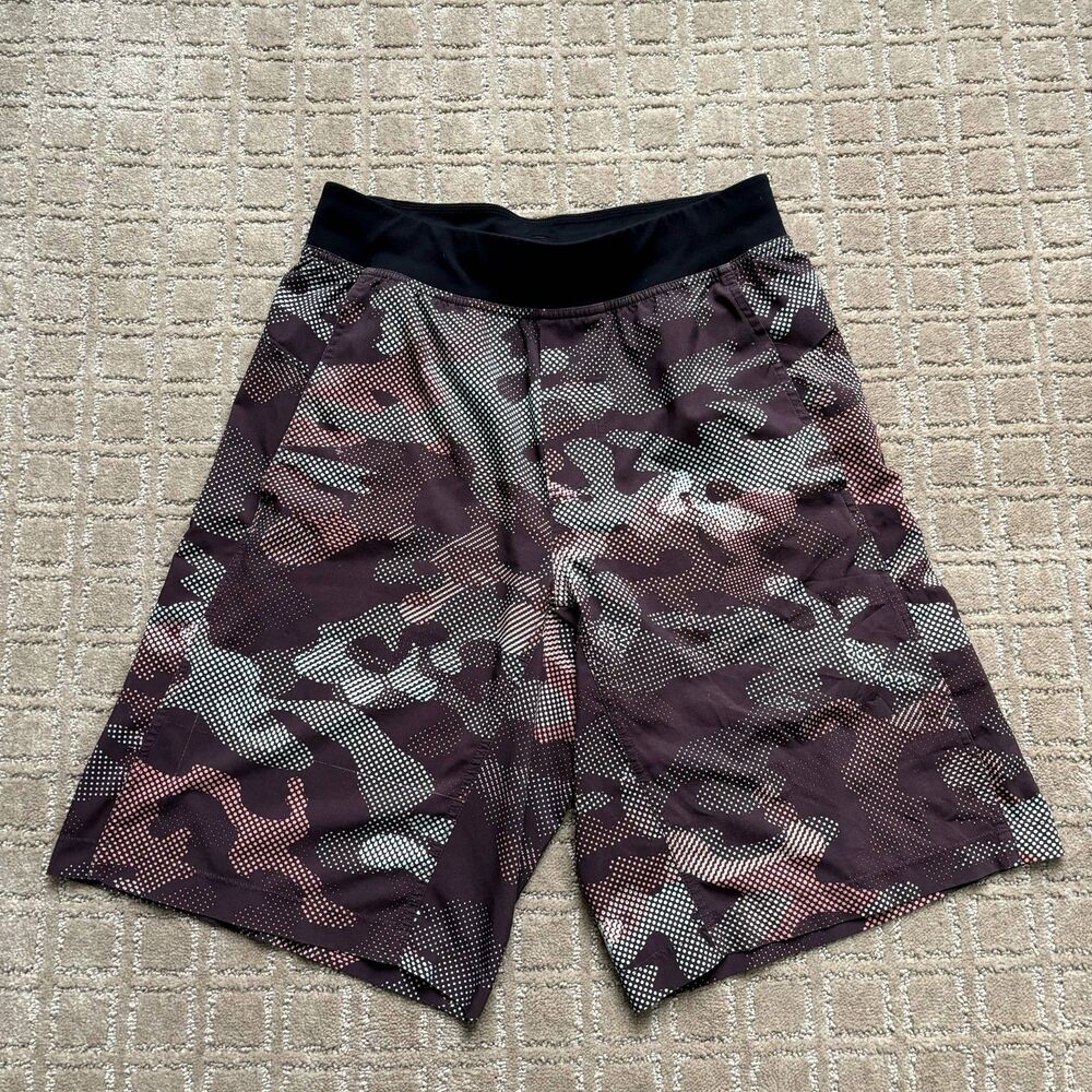 Lululemon Core Shorts Camo Men's M Brown Linerless Pull On Multicolor Dot Casual